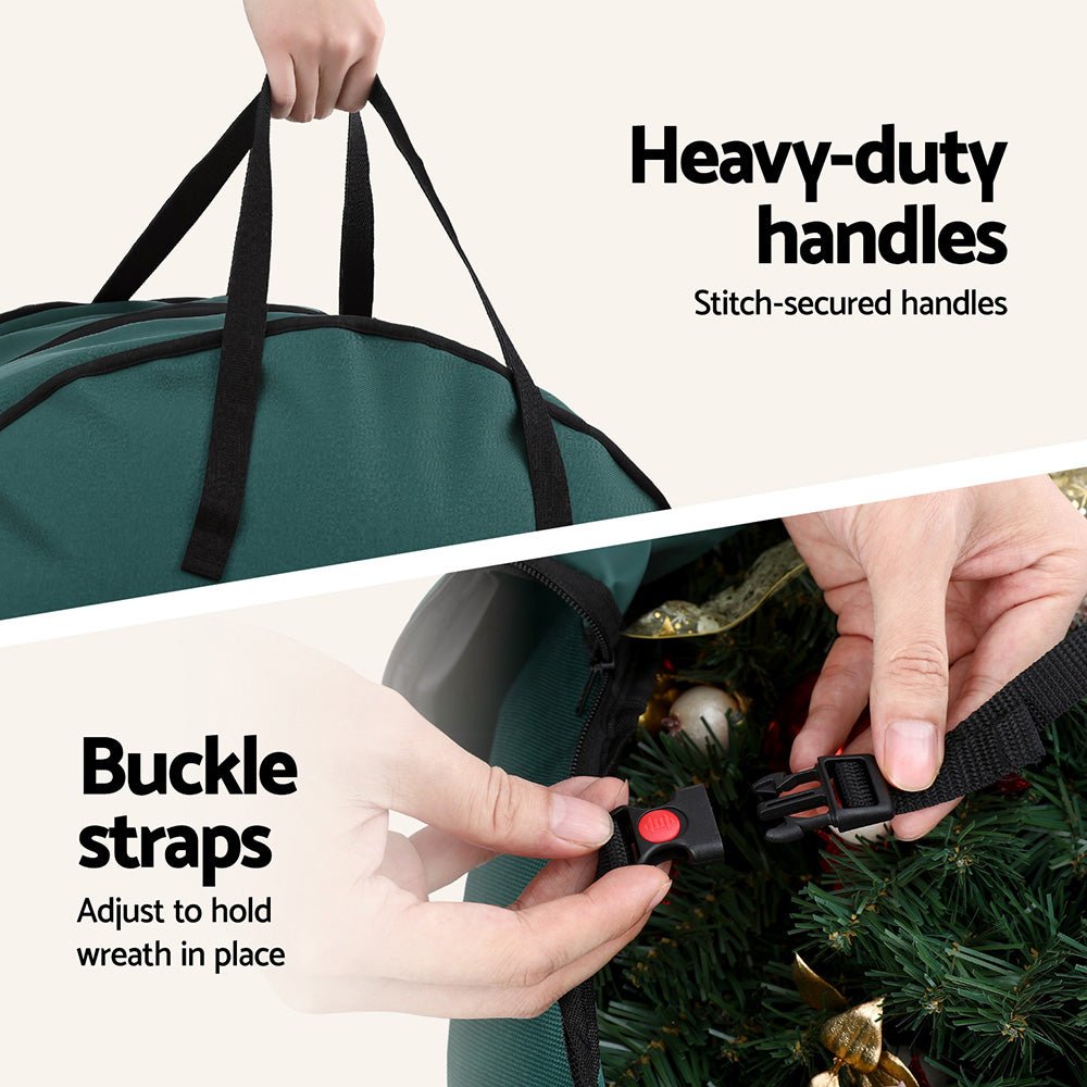 Christmas Garland Wreath Storage Bag 2 - Tier Ornaments Holder 60cm - Occasions > Christmas > Christmas Decorations - Rivercity House & Home Co. (ABN 18 642 972 209) - Affordable Modern Furniture Australia