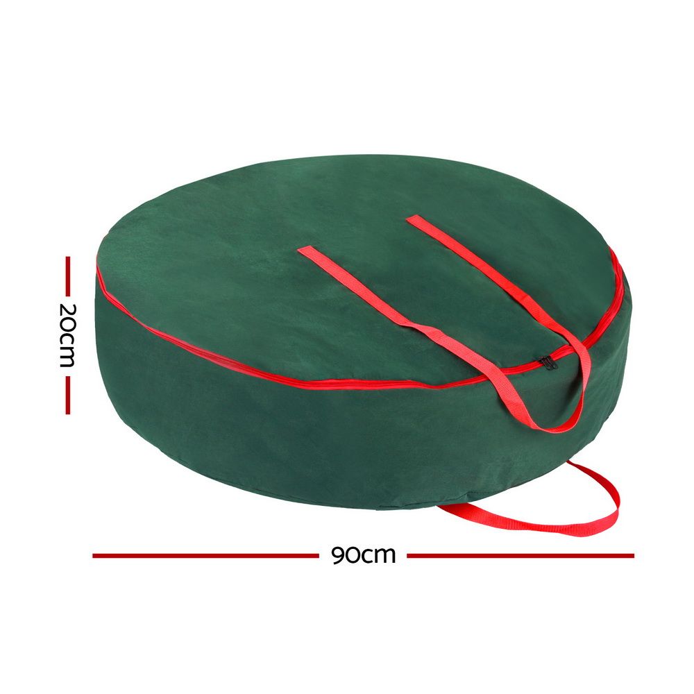 Christmas Garland Wreath Storage Bag 90cm with Handles and Zipper - Green - Home & Garden > Storage > Clothing & Wardrobe Storage - Rivercity House & Home Co. (ABN 18 642 972 209) - Affordable Modern Furniture Australia