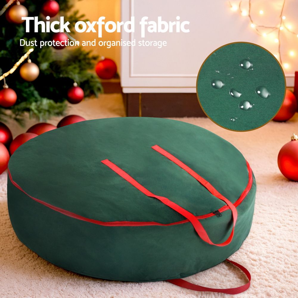 Christmas Garland Wreath Storage Bag 90cm with Handles and Zipper - Green - Home & Garden > Storage > Clothing & Wardrobe Storage - Rivercity House & Home Co. (ABN 18 642 972 209) - Affordable Modern Furniture Australia