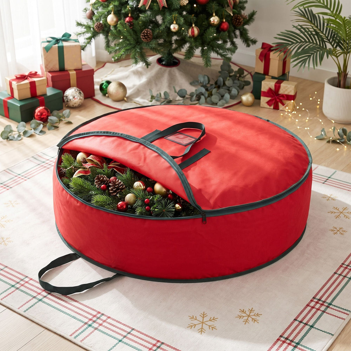 Christmas Garland Wreath Storage Bag Baubles Ornaments Container - Occasions > Christmas > Christmas Wreaths & Garlands - Rivercity House & Home Co. (ABN 18 642 972 209) - Affordable Modern Furniture Australia