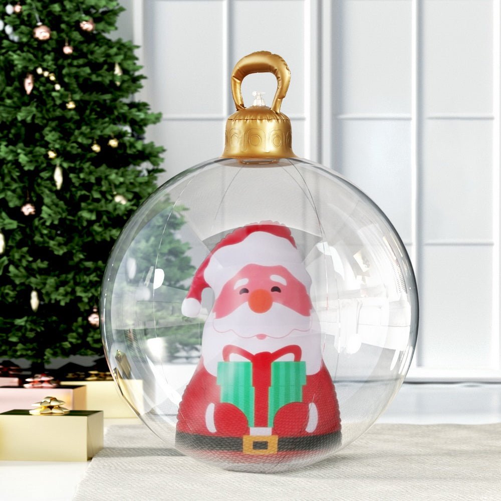 Christmas Inflatable Ball 60cm Santa Decoration Giant Bauble Clear - Occasions > Christmas > Christmas Decorations - Rivercity House & Home Co. (ABN 18 642 972 209) - Affordable Modern Furniture Australia