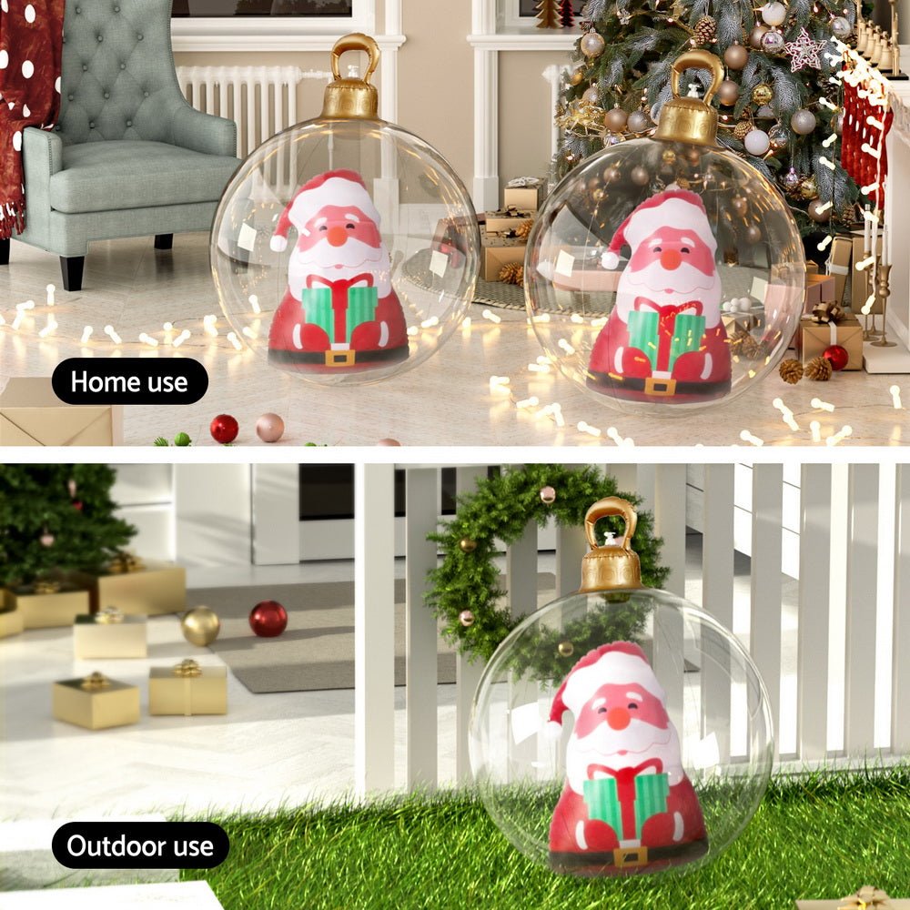 Christmas Inflatable Ball 60cm Santa Decoration Giant Bauble Clear - Occasions > Christmas > Christmas Decorations - Rivercity House & Home Co. (ABN 18 642 972 209) - Affordable Modern Furniture Australia
