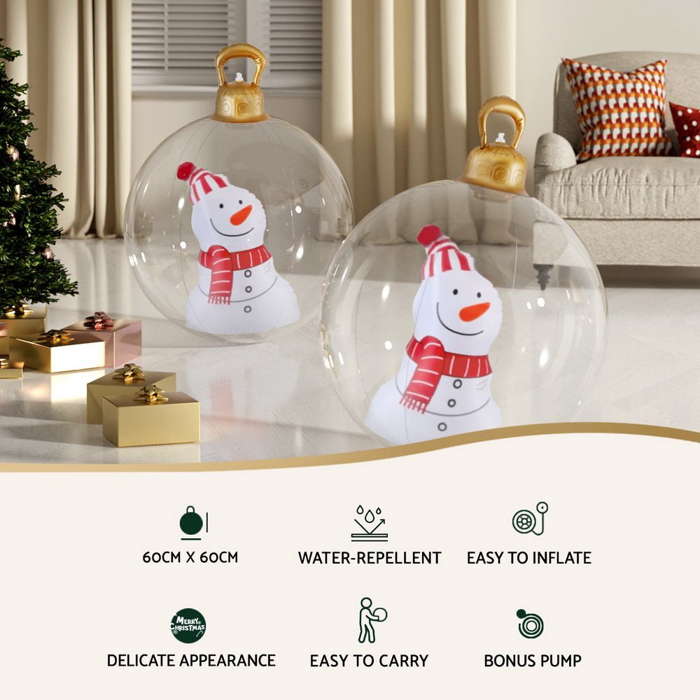 Christmas Inflatable Ball 60cm Snowman Decoration Giant Bauble - Occasions > Christmas > Christmas Decorations - Rivercity House & Home Co. (ABN 18 642 972 209) - Affordable Modern Furniture Australia