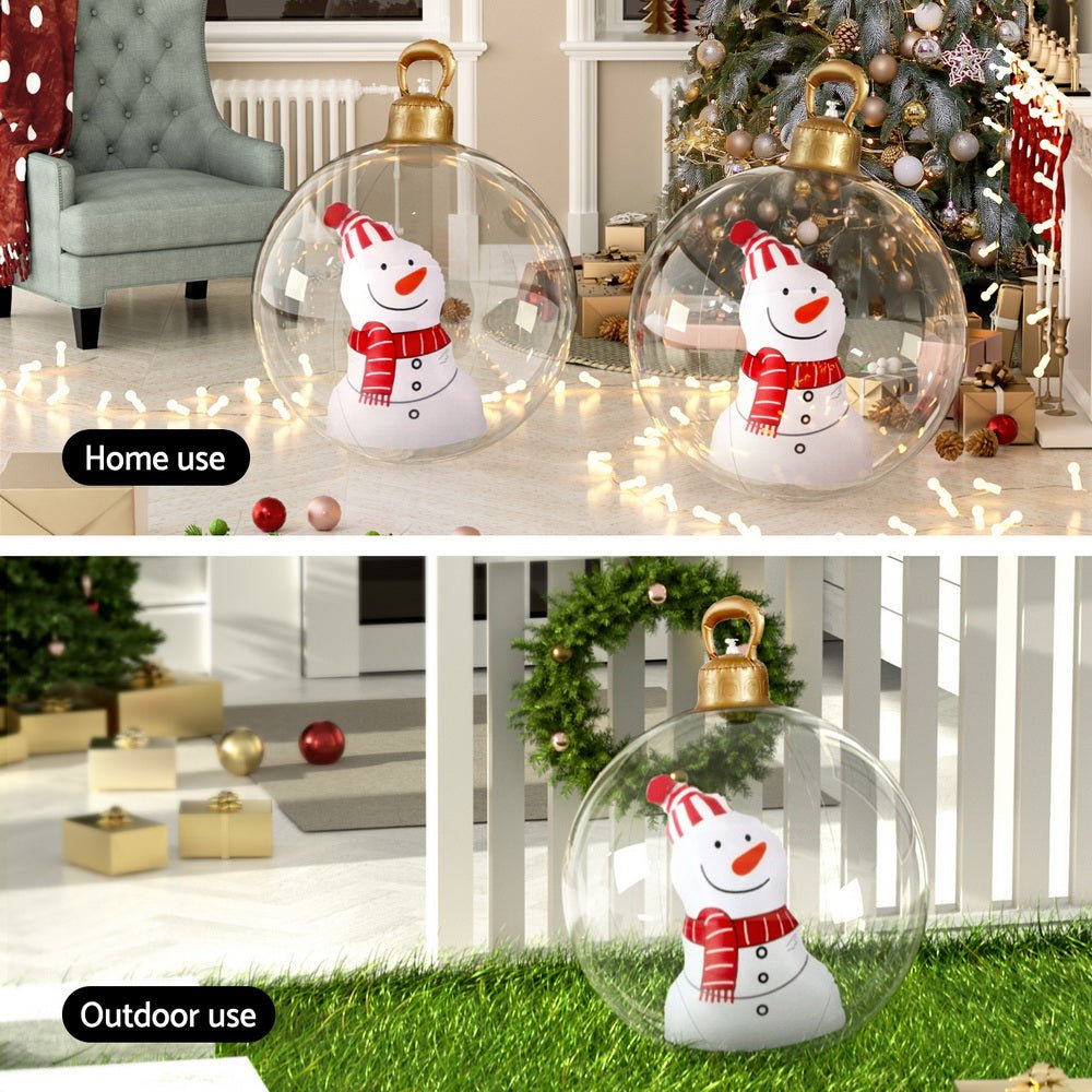 Christmas Inflatable Ball 60cm Snowman Decoration Giant Bauble - Occasions > Christmas > Christmas Decorations - Rivercity House & Home Co. (ABN 18 642 972 209) - Affordable Modern Furniture Australia