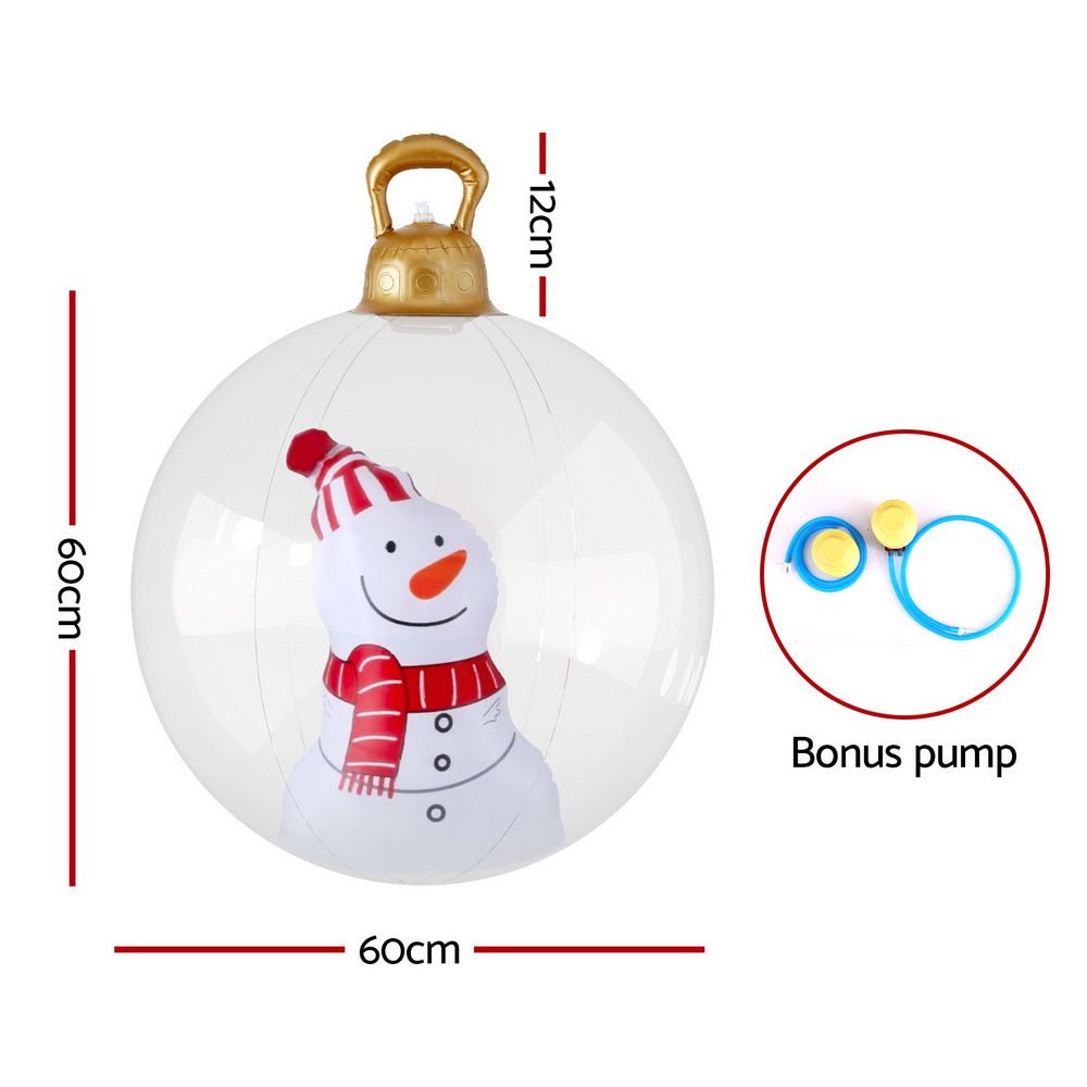 Christmas Inflatable Ball 60cm Snowman Decoration Giant Bauble - Occasions > Christmas > Christmas Decorations - Rivercity House & Home Co. (ABN 18 642 972 209) - Affordable Modern Furniture Australia