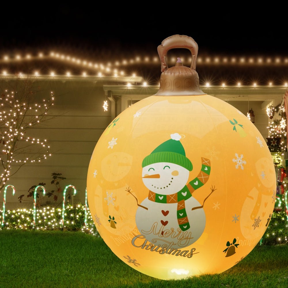 Christmas Inflatable Ball Led 60cm Snowman Decoration Bauble Gold - Occasions > Christmas > Christmas Decorations - Rivercity House & Home Co. (ABN 18 642 972 209) - Affordable Modern Furniture Australia
