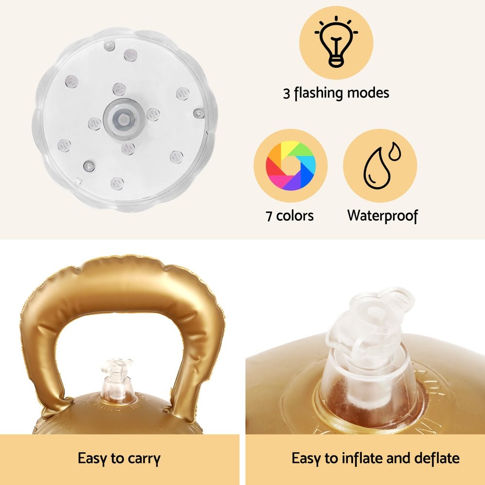 Christmas Inflatable Ball Led 60cm Snowman Decoration Bauble Gold - Occasions > Christmas > Christmas Decorations - Rivercity House & Home Co. (ABN 18 642 972 209) - Affordable Modern Furniture Australia