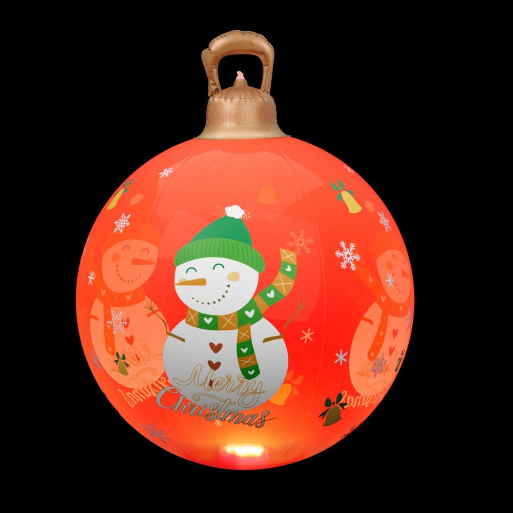Christmas Inflatable Ball Led 60cm Snowman Decoration Bauble Red - Occasions > Christmas > Christmas Decorations - Rivercity House & Home Co. (ABN 18 642 972 209) - Affordable Modern Furniture Australia