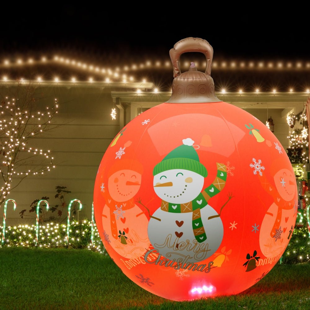 Christmas Inflatable Ball Led 60cm Snowman Decoration Bauble Red - Occasions > Christmas > Christmas Decorations - Rivercity House & Home Co. (ABN 18 642 972 209) - Affordable Modern Furniture Australia