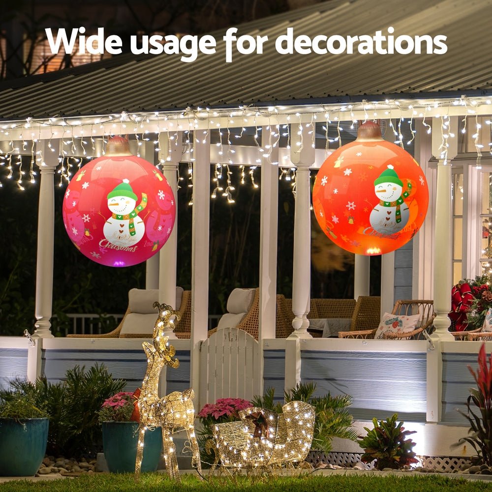 Christmas Inflatable Ball Led 60cm Snowman Decoration Bauble Red - Occasions > Christmas > Christmas Decorations - Rivercity House & Home Co. (ABN 18 642 972 209) - Affordable Modern Furniture Australia