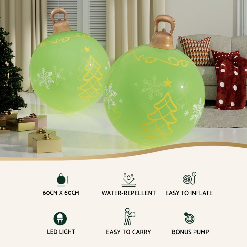 Christmas Inflatable Ball Led 60cm Tree Decoration Bauble Green - Occasions > Christmas > Christmas Decorations - Rivercity House & Home Co. (ABN 18 642 972 209) - Affordable Modern Furniture Australia