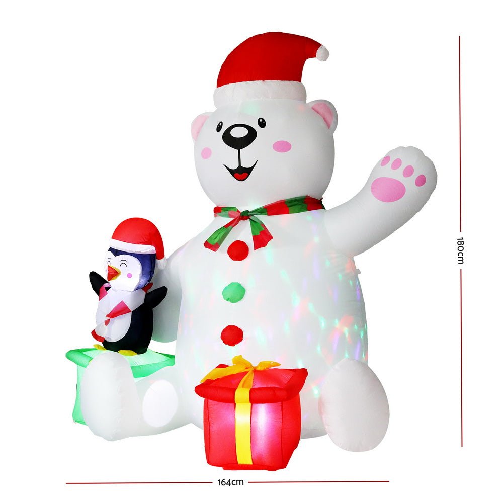 Christmas Inflatable Bear 1.8M Height LED Outdoor Decorations Illuminated - Occasions > Christmas > Outdoor Decorations & Lights - Rivercity House & Home Co. (ABN 18 642 972 209) - Affordable Modern Furniture Australia