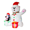 1.8M Christmas Inflatable Bear with LED Lights and Air Blower - White
