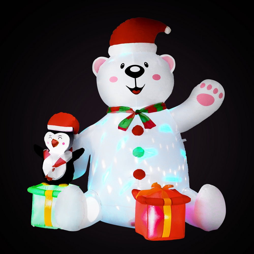 Christmas Inflatable Bear 1.8M Height LED Outdoor Decorations Illuminated - Occasions > Christmas > Outdoor Decorations & Lights - Rivercity House & Home Co. (ABN 18 642 972 209) - Affordable Modern Furniture Australia