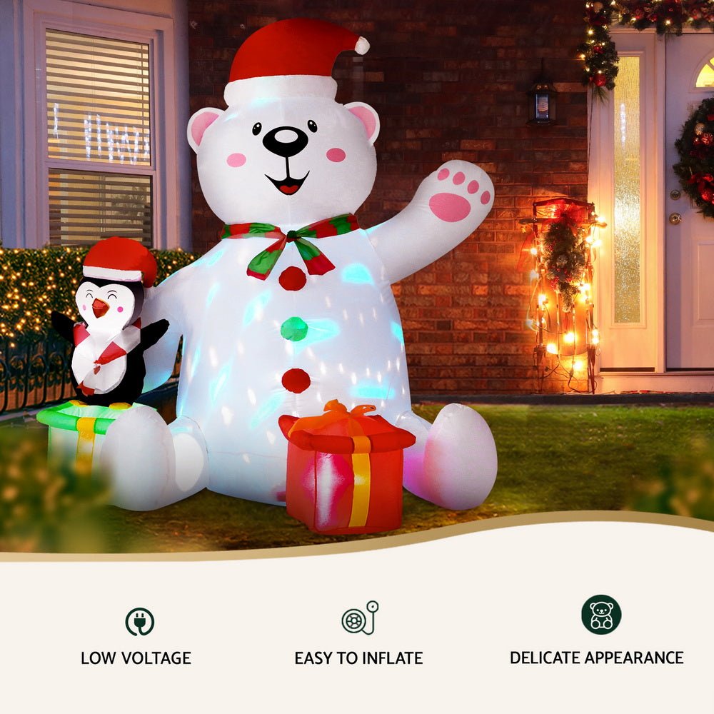 Christmas Inflatable Bear 1.8M Height LED Outdoor Decorations Illuminated - Occasions > Christmas > Outdoor Decorations & Lights - Rivercity House & Home Co. (ABN 18 642 972 209) - Affordable Modern Furniture Australia