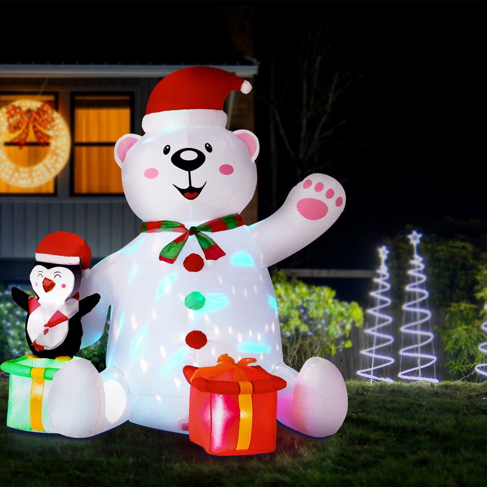Christmas Inflatable Bear 1.8M Height LED Outdoor Decorations Illuminated - Occasions > Christmas > Outdoor Decorations & Lights - Rivercity House & Home Co. (ABN 18 642 972 209) - Affordable Modern Furniture Australia