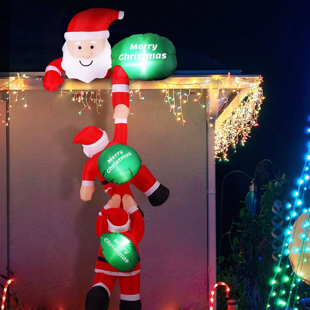 Christmas Inflatable Climbing Santa 2.5M Height LED Decorations Illuminated - Occasions > Christmas > Outdoor Decorations & Lights - Rivercity House & Home Co. (ABN 18 642 972 209) - Affordable Modern Furniture Australia