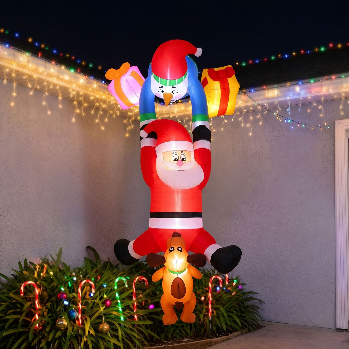 Christmas Inflatable Climbing Santa 3.5M Height LED Decorations Illuminated - Occasions > Christmas > Outdoor Decorations & Lights - Rivercity House & Home Co. (ABN 18 642 972 209) - Affordable Modern Furniture Australia