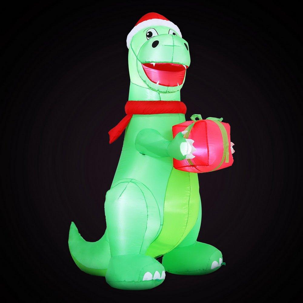 Christmas Inflatable Dinosaur 1.8M Height LED Decorations Illuminated - Occasions > Christmas > Christmas Decorations - Rivercity House & Home Co. (ABN 18 642 972 209) - Affordable Modern Furniture Australia