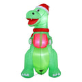 1.8M Christmas Inflatable Dinosaur with LED Lights and Air Blower - White