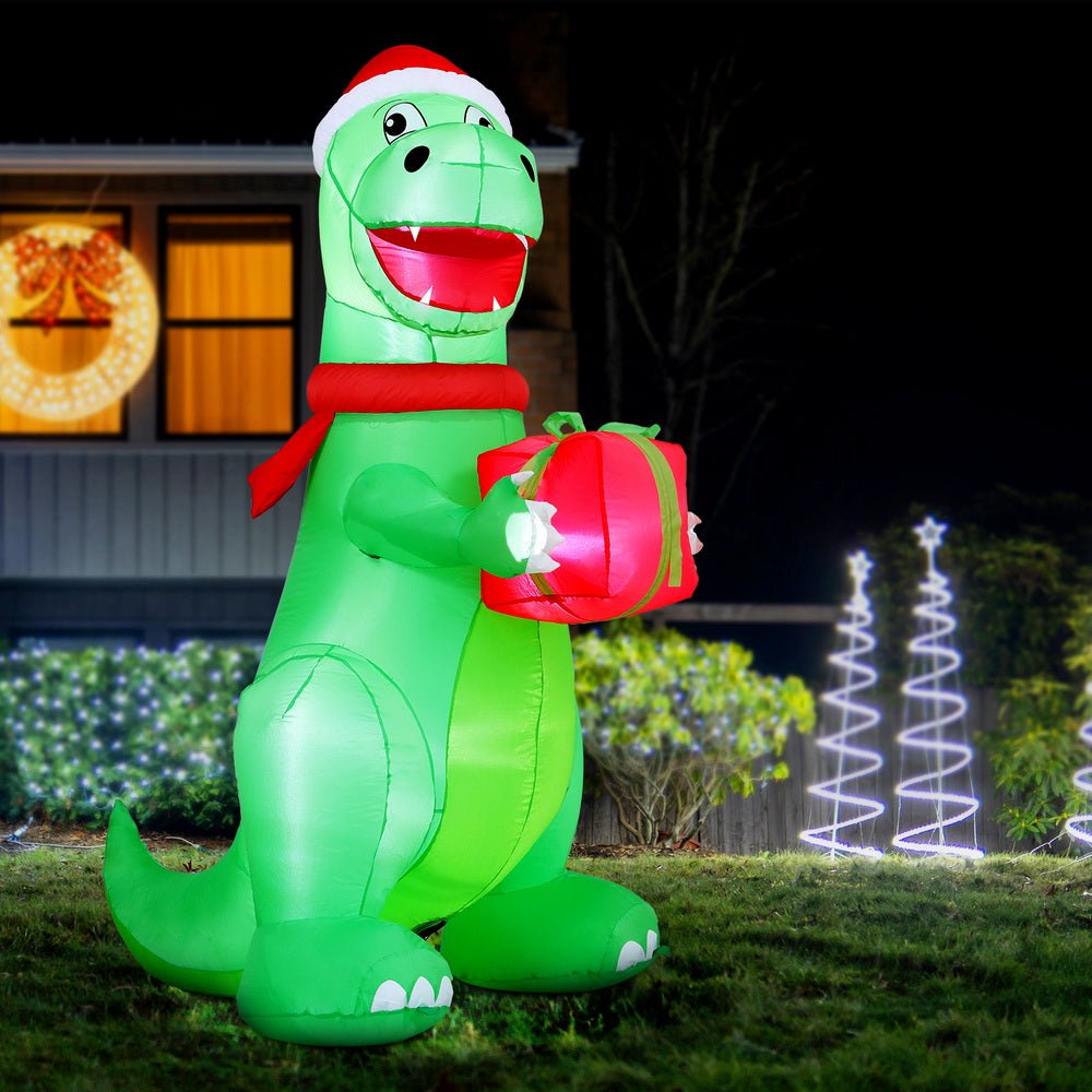 Christmas Inflatable Dinosaur 1.8M Height LED Decorations Illuminated - Occasions > Christmas > Christmas Decorations - Rivercity House & Home Co. (ABN 18 642 972 209) - Affordable Modern Furniture Australia