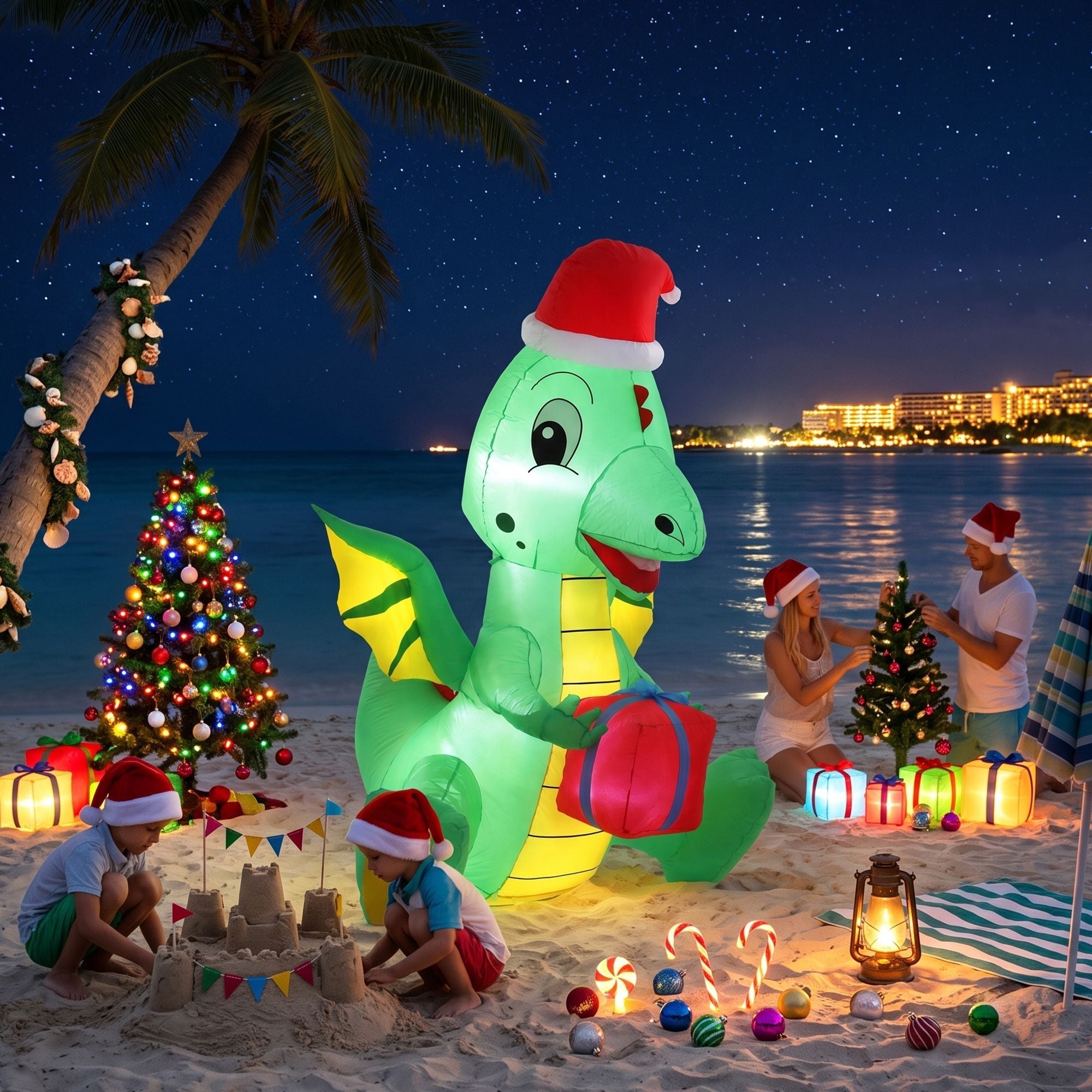 Christmas Inflatable Dragon 1.8M Height LED Outdoor Decorations Illuminated - Occasions > Christmas > Outdoor Decorations & Lights - Rivercity House & Home Co. (ABN 18 642 972 209) - Affordable Modern Furniture Australia