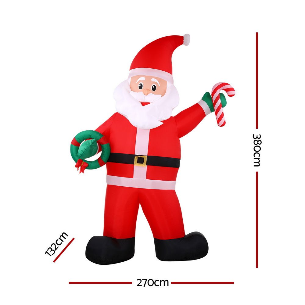 Christmas Inflatable Giant Santa 3.8M Height LED Illuminated Decorations - Occasions > Costumes > Costumes & Accessories - Rivercity House & Home Co. (ABN 18 642 972 209) - Affordable Modern Furniture Australia