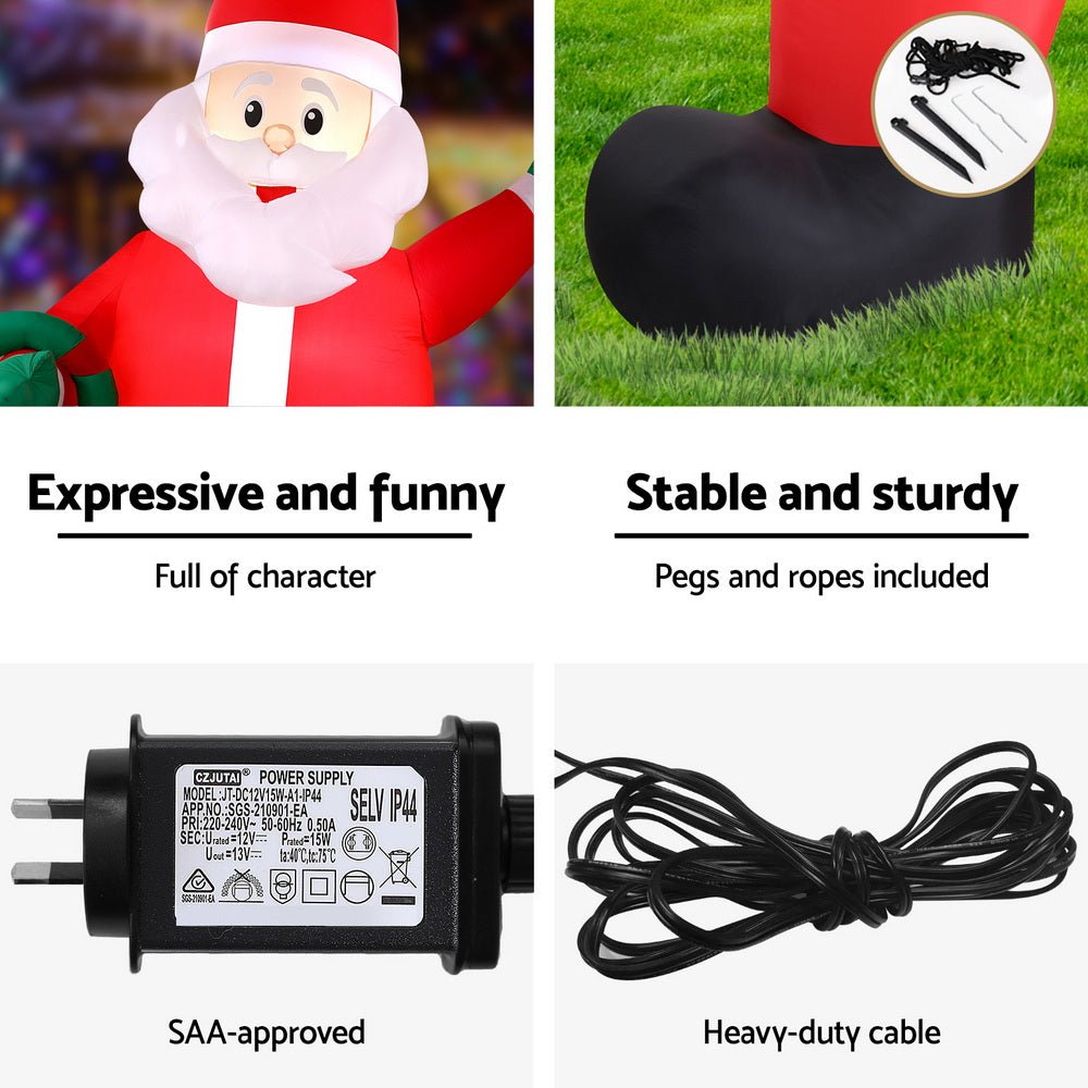 Christmas Inflatable Giant Santa 3.8M Height LED Illuminated Decorations - Occasions > Costumes > Costumes & Accessories - Rivercity House & Home Co. (ABN 18 642 972 209) - Affordable Modern Furniture Australia