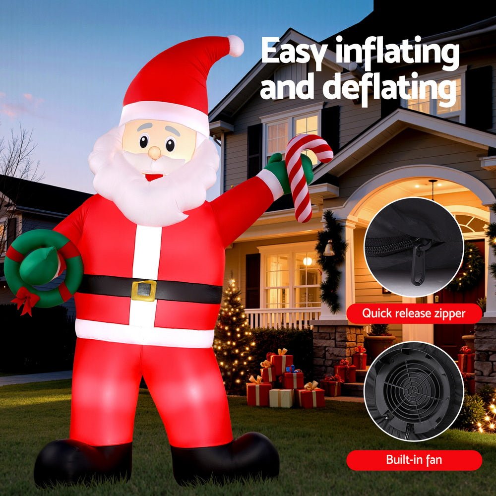Christmas Inflatable Giant Santa 3.8M Height LED Illuminated Decorations - Occasions > Costumes > Costumes & Accessories - Rivercity House & Home Co. (ABN 18 642 972 209) - Affordable Modern Furniture Australia