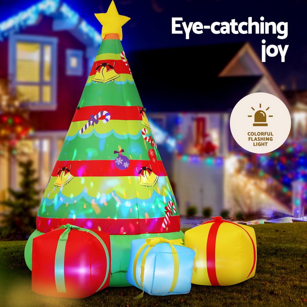 Christmas Inflatable Gift Tree 2.2M Height Flashing Light Decorations Illuminated - Occasions > Christmas > Outdoor Decorations & Lights - Rivercity House & Home Co. (ABN 18 642 972 209) - Affordable Modern Furniture Australia