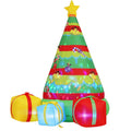 Christmas Inflatable Gift Tree 2.2M with Flashing Lights and Built-in Blower - Multicolor
