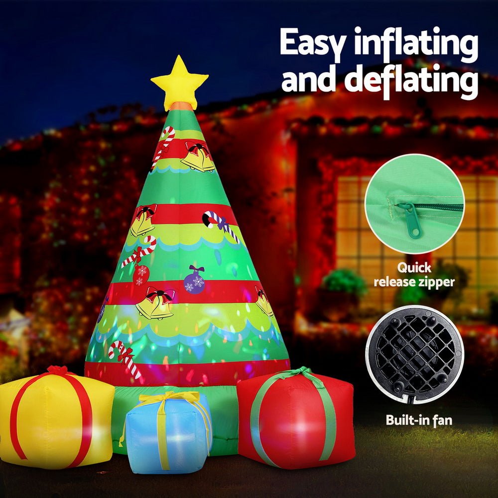 Christmas Inflatable Gift Tree 2.2M Height Flashing Light Decorations Illuminated - Occasions > Christmas > Outdoor Decorations & Lights - Rivercity House & Home Co. (ABN 18 642 972 209) - Affordable Modern Furniture Australia