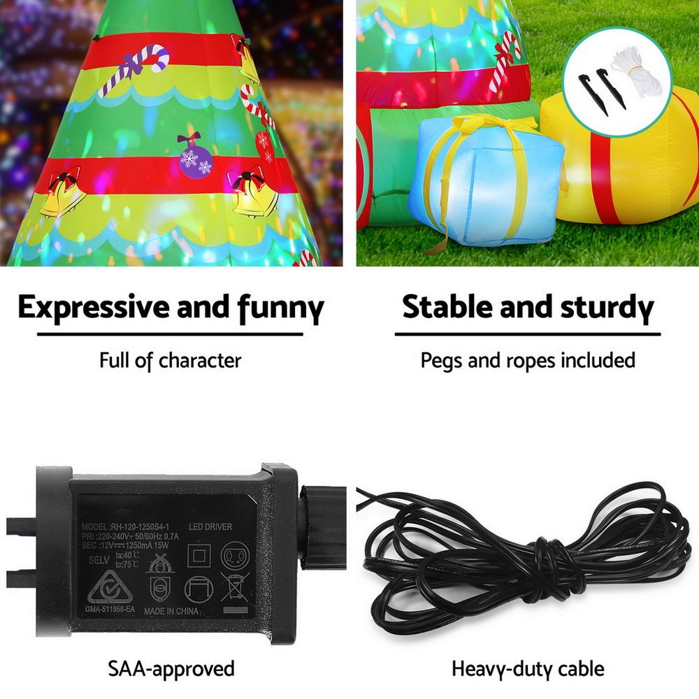 Christmas Inflatable Gift Tree 2.2M Height Flashing Light Decorations Illuminated - Occasions > Christmas > Outdoor Decorations & Lights - Rivercity House & Home Co. (ABN 18 642 972 209) - Affordable Modern Furniture Australia