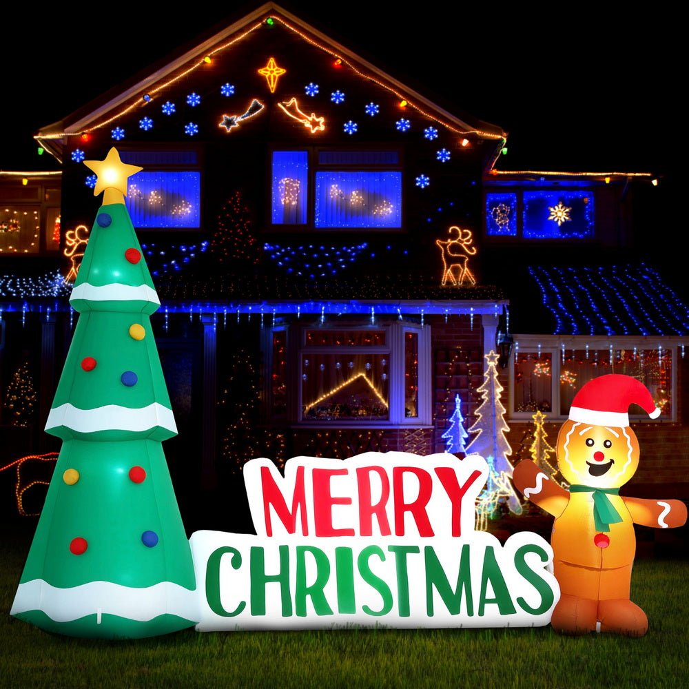 Christmas Inflatable Gingerbread Man 1.5M Height LED Decorations Illuminated - Occasions > Christmas > Christmas Decorations - Rivercity House & Home Co. (ABN 18 642 972 209) - Affordable Modern Furniture Australia