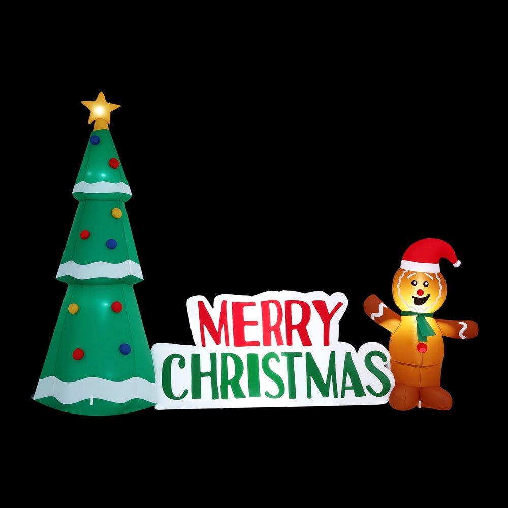 Christmas Inflatable Gingerbread Man Tree LED Illuminated Decorations - Occasions > Christmas > Outdoor Decorations & Lights - Rivercity House & Home Co. (ABN 18 642 972 209) - Affordable Modern Furniture Australia
