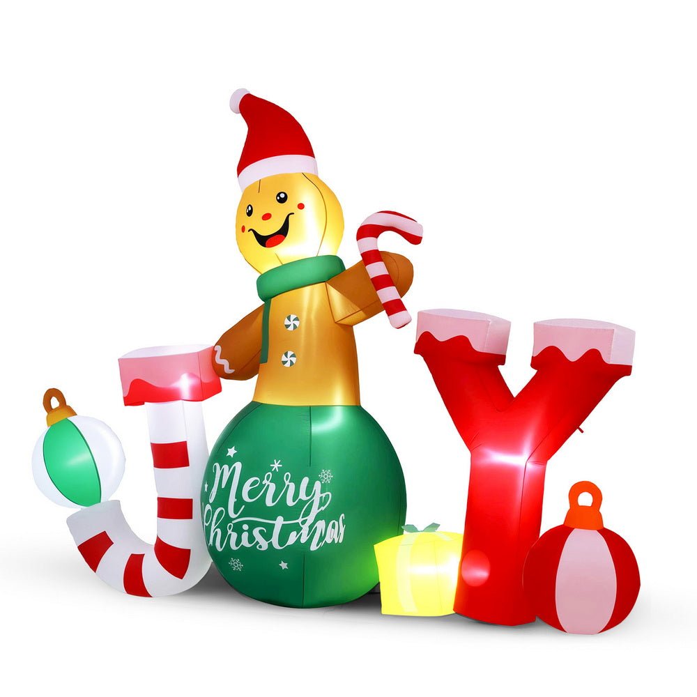 Christmas Inflatable Gingerman Joy 3M Long Outdoor Decorations Illuminated - Occasions > Christmas > Christmas Decorations - Rivercity House & Home Co. (ABN 18 642 972 209) - Affordable Modern Furniture Australia
