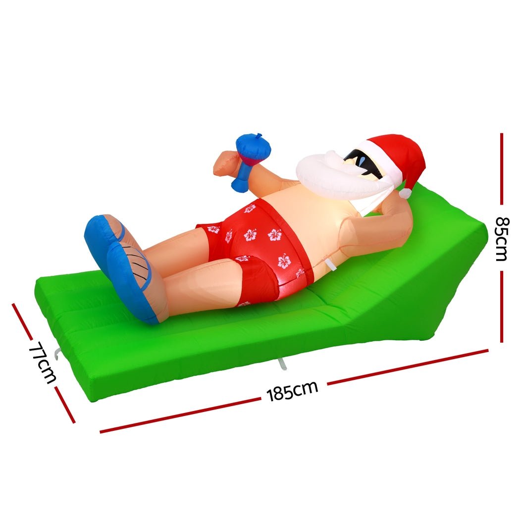 Christmas Inflatable Santa Bench 1.8M LED Illuminated Decorations - Occasions > Christmas > Christmas Decorations - Rivercity House & Home Co. (ABN 18 642 972 209) - Affordable Modern Furniture Australia