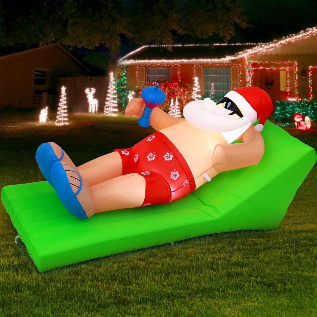Christmas Inflatable Santa Bench 1.8M LED Illuminated Decorations - Occasions > Christmas > Christmas Decorations - Rivercity House & Home Co. (ABN 18 642 972 209) - Affordable Modern Furniture Australia