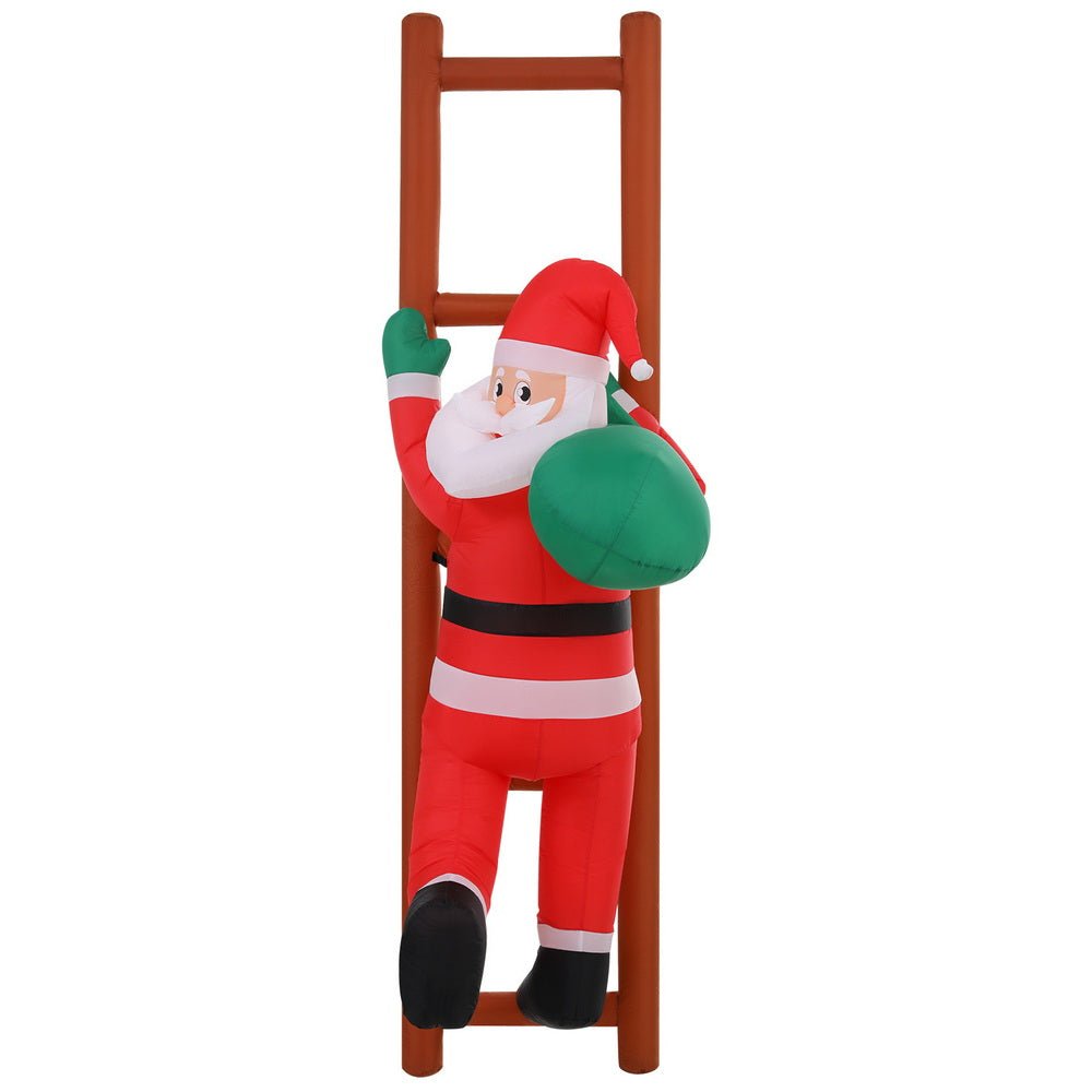 Christmas Inflatable Santa Climbing Ladder 2.45M Height LED Decorations Illuminated - Occasions > Costumes > Costumes & Accessories - Rivercity House & Home Co. (ABN 18 642 972 209) - Affordable Modern Furniture Australia