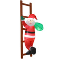 Christmas Inflatable Santa Climbing Ladder 2.45M LED Decoration - White