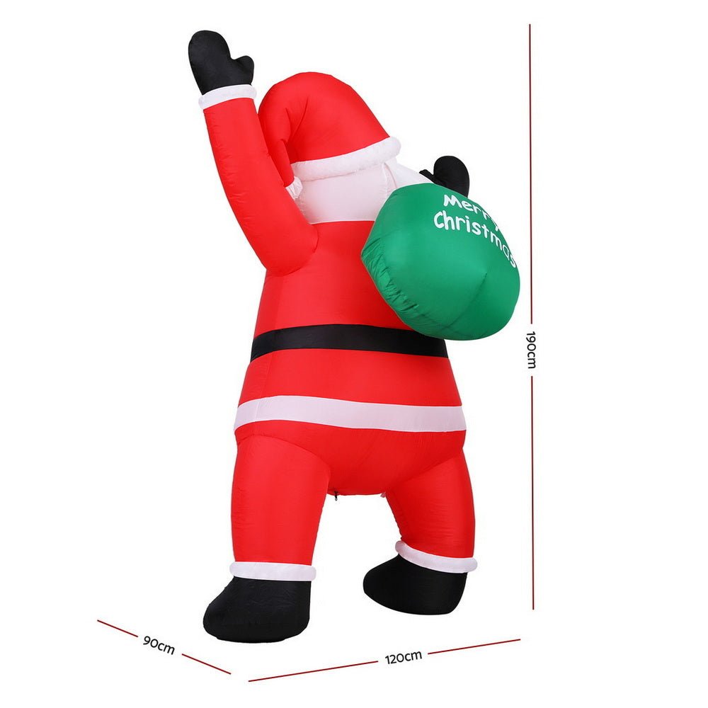 Christmas Inflatable Santa Climbing LED Illuminated Decorations 1.9M - Occasions > Christmas > Outdoor Decorations & Lights - Rivercity House & Home Co. (ABN 18 642 972 209) - Affordable Modern Furniture Australia