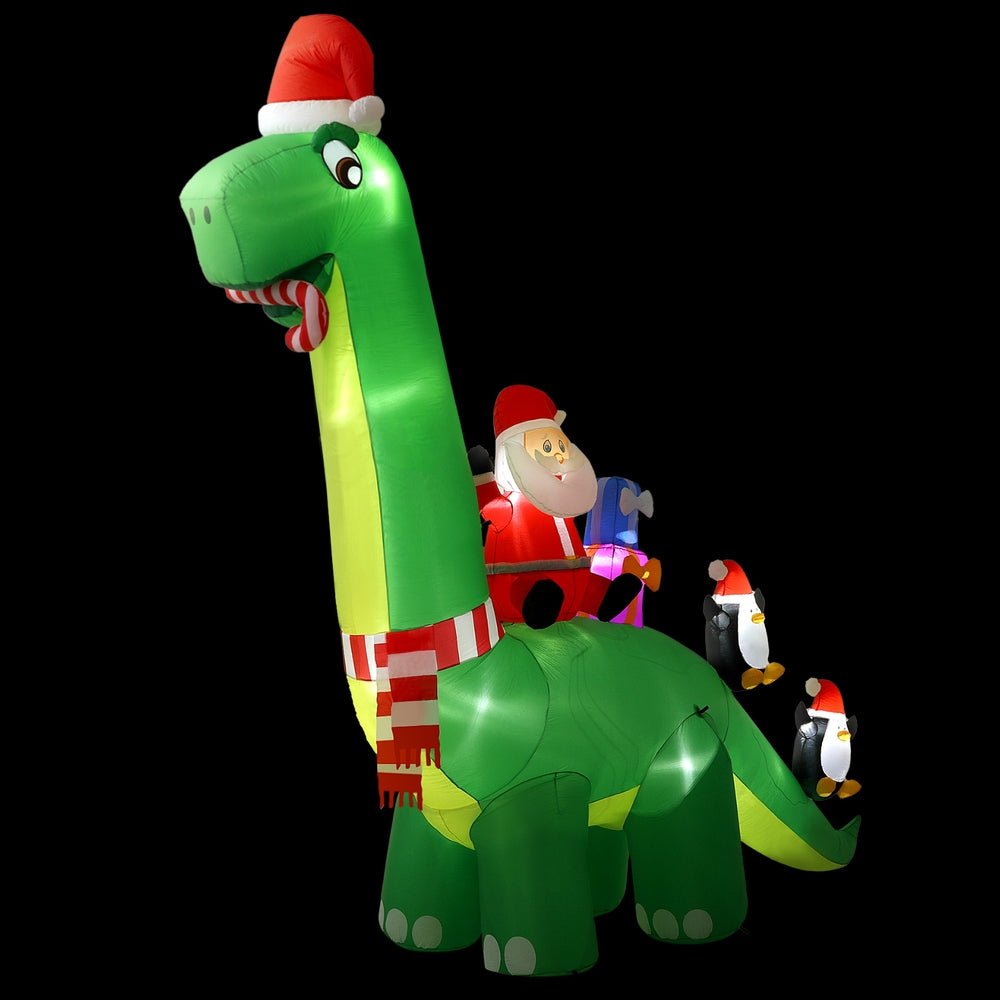 Christmas Inflatable Santa Dinosaur 3.8M Illuminated Decorations - Occasions > Christmas > Christmas Decorations - Rivercity House & Home Co. (ABN 18 642 972 209) - Affordable Modern Furniture Australia