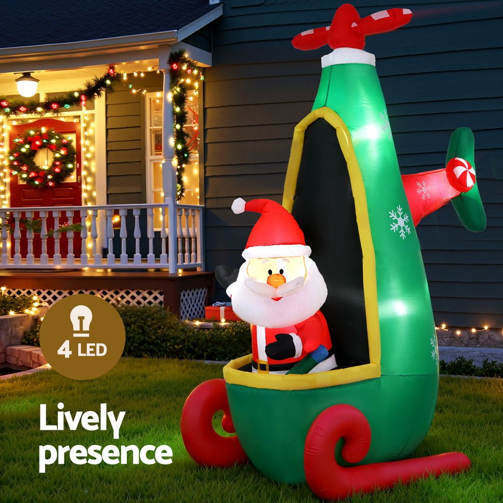 Christmas Inflatable Santa in Helicopter 2.55M Height LED Illuminated Decorations - Occasions > Costumes > Costumes & Accessories - Rivercity House & Home Co. (ABN 18 642 972 209) - Affordable Modern Furniture Australia