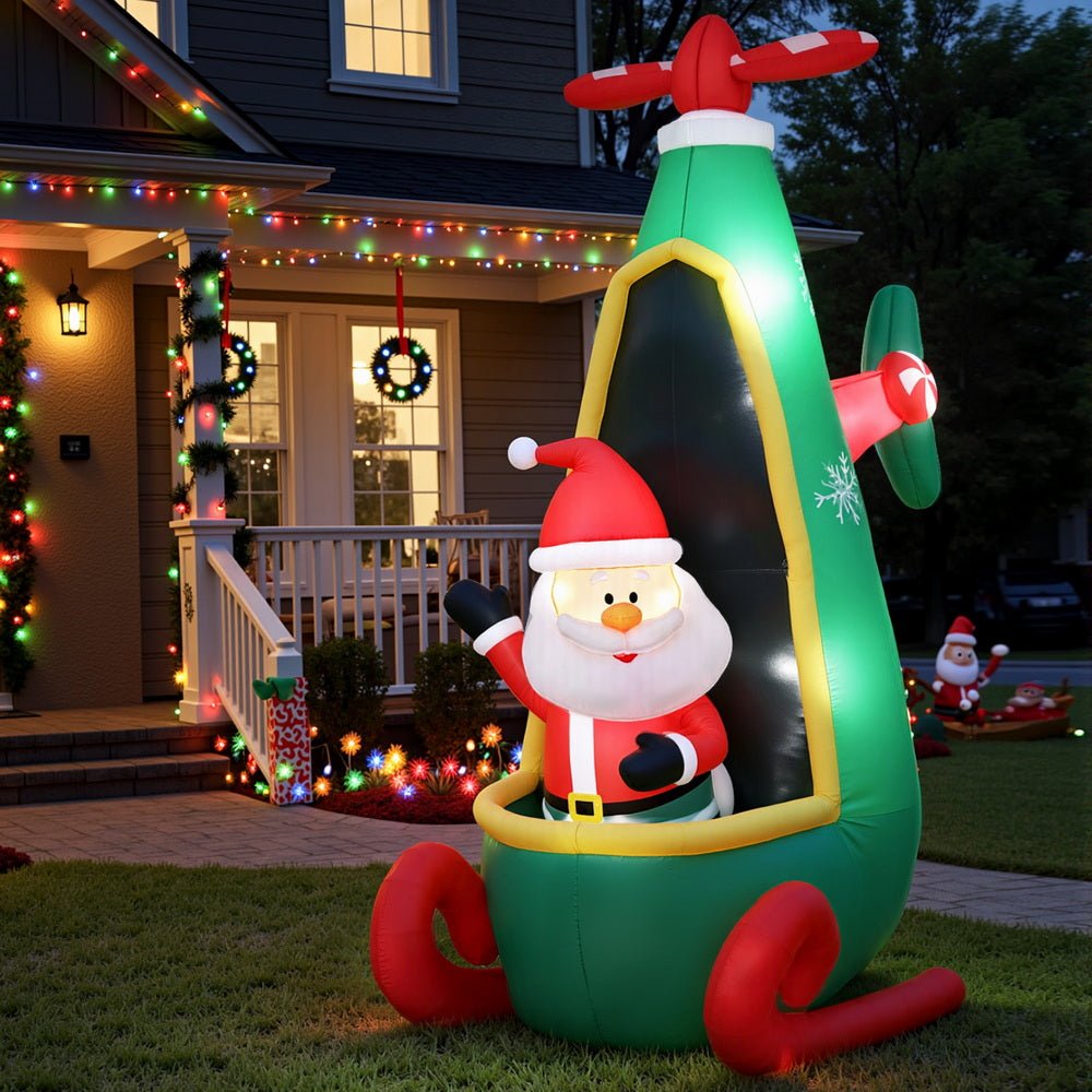 Christmas Inflatable Santa in Helicopter 2.55M Height LED Illuminated Decorations - Occasions > Costumes > Costumes & Accessories - Rivercity House & Home Co. (ABN 18 642 972 209) - Affordable Modern Furniture Australia