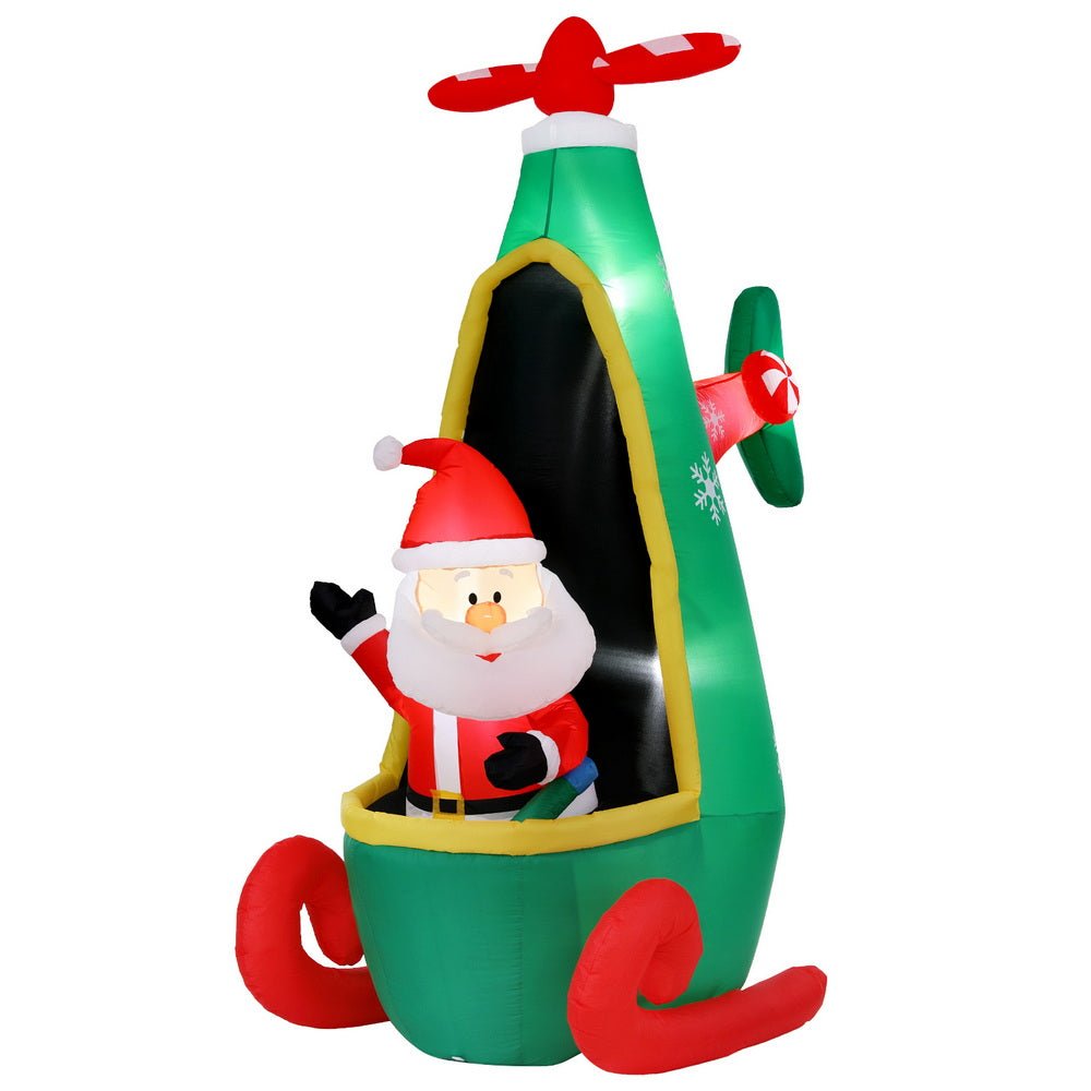Christmas Inflatable Santa in Helicopter 2.55M Height LED Illuminated Decorations - Occasions > Costumes > Costumes & Accessories - Rivercity House & Home Co. (ABN 18 642 972 209) - Affordable Modern Furniture Australia