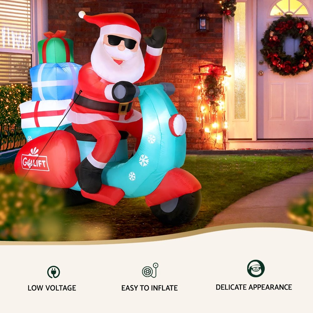 Christmas Inflatable Santa Motorbike LED Illuminated Decorations - Occasions > Christmas - Rivercity House & Home Co. (ABN 18 642 972 209) - Affordable Modern Furniture Australia