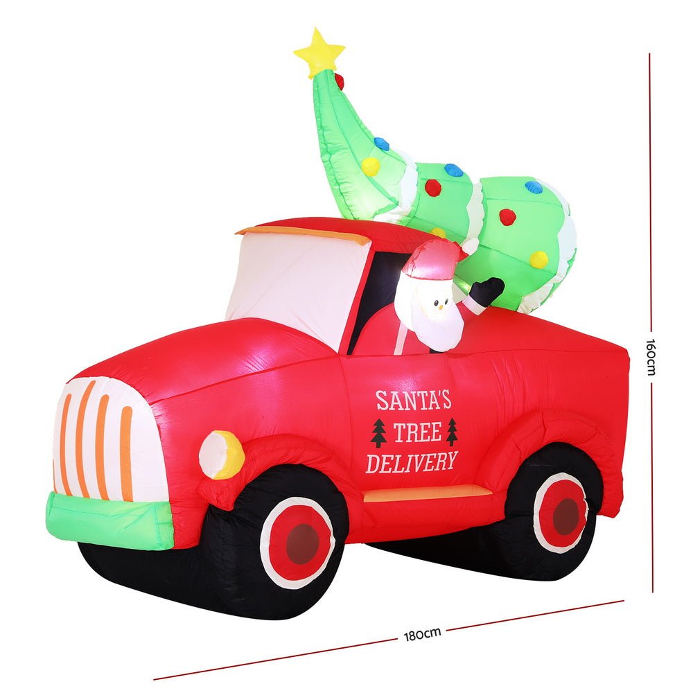 Christmas Inflatable Santa Truck 1.6M Height LED Decorations Illuminated - Occasions > Christmas > Christmas Decorations - Rivercity House & Home Co. (ABN 18 642 972 209) - Affordable Modern Furniture Australia