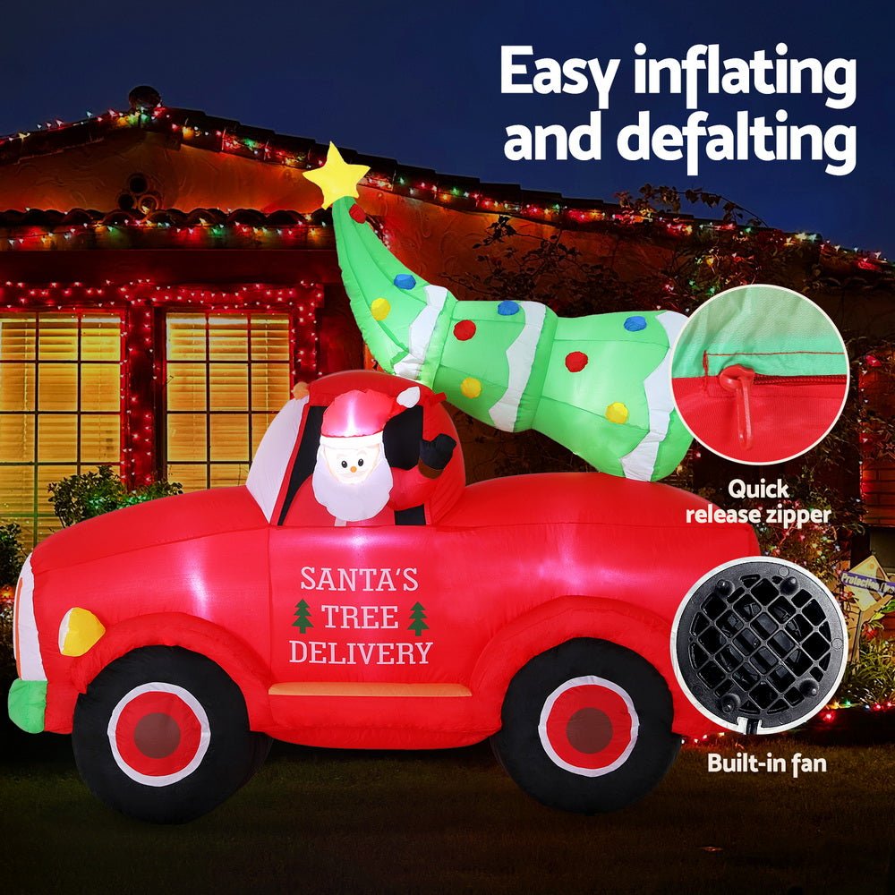 Christmas Inflatable Santa Truck 1.6M Height LED Decorations Illuminated - Occasions > Christmas > Christmas Decorations - Rivercity House & Home Co. (ABN 18 642 972 209) - Affordable Modern Furniture Australia