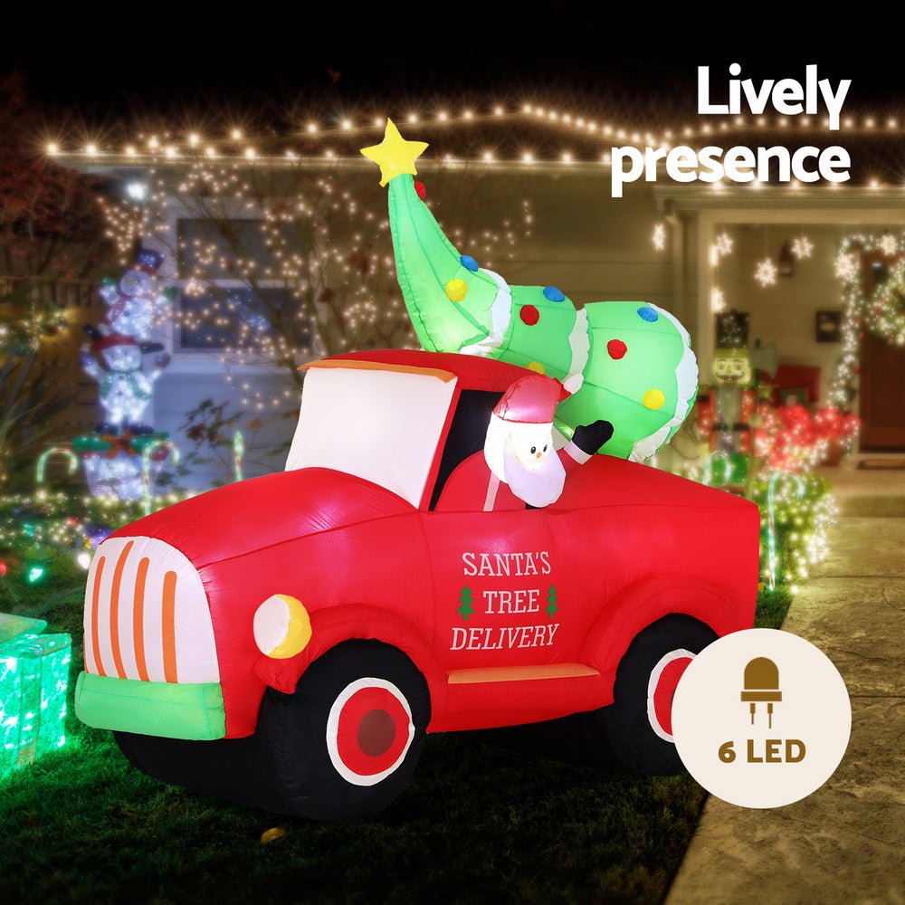 Christmas Inflatable Santa Truck 1.6M Height LED Decorations Illuminated - Occasions > Christmas > Christmas Decorations - Rivercity House & Home Co. (ABN 18 642 972 209) - Affordable Modern Furniture Australia