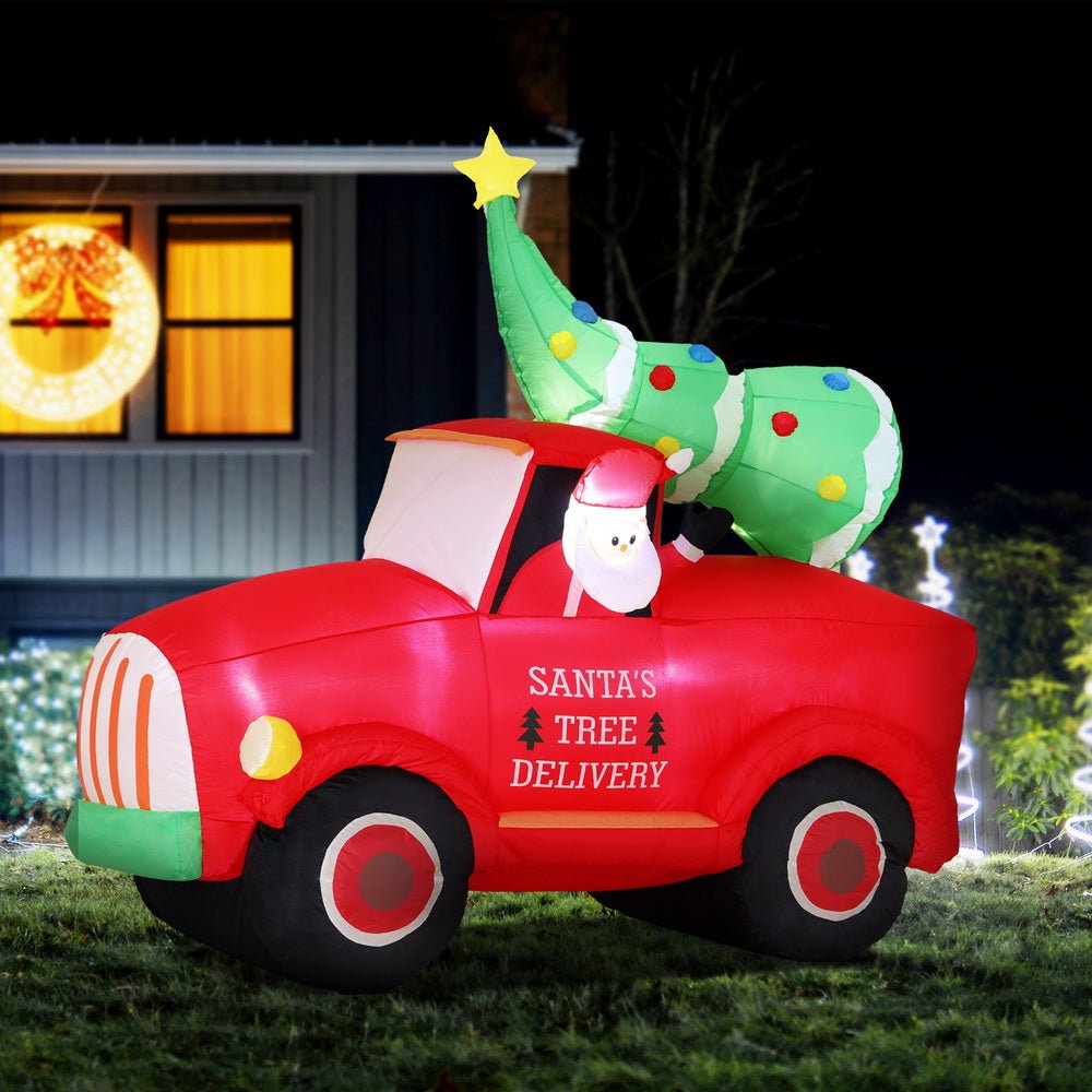 Christmas Inflatable Santa Truck 1.6M Height LED Decorations Illuminated - Occasions > Christmas > Christmas Decorations - Rivercity House & Home Co. (ABN 18 642 972 209) - Affordable Modern Furniture Australia